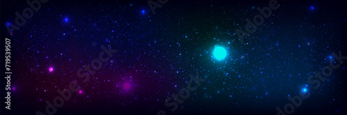 Space background with stars in the universe. Galaxy light with twinkle particles. Vector illustration EPS10