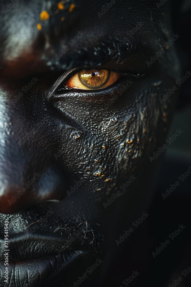 Obraz premium African tribe man, close up.