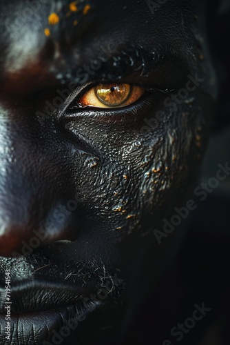 African tribe man, close up.
