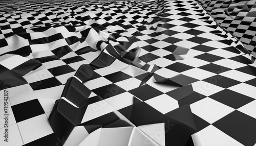Monochrome Checkerboard Floor Design photo
