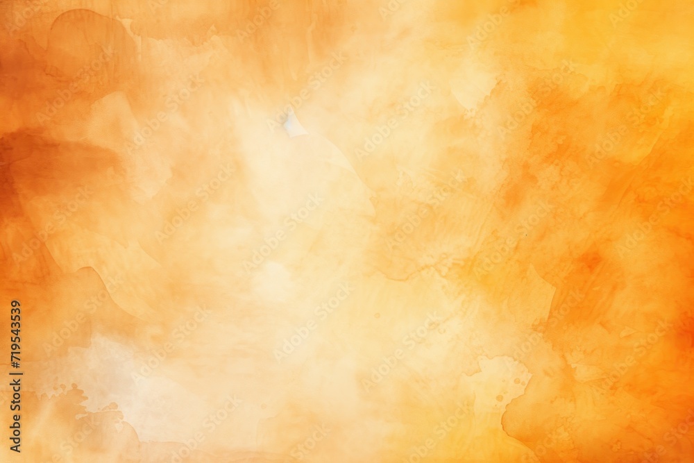 Amber watercolor abstract painted background on vintage paper background