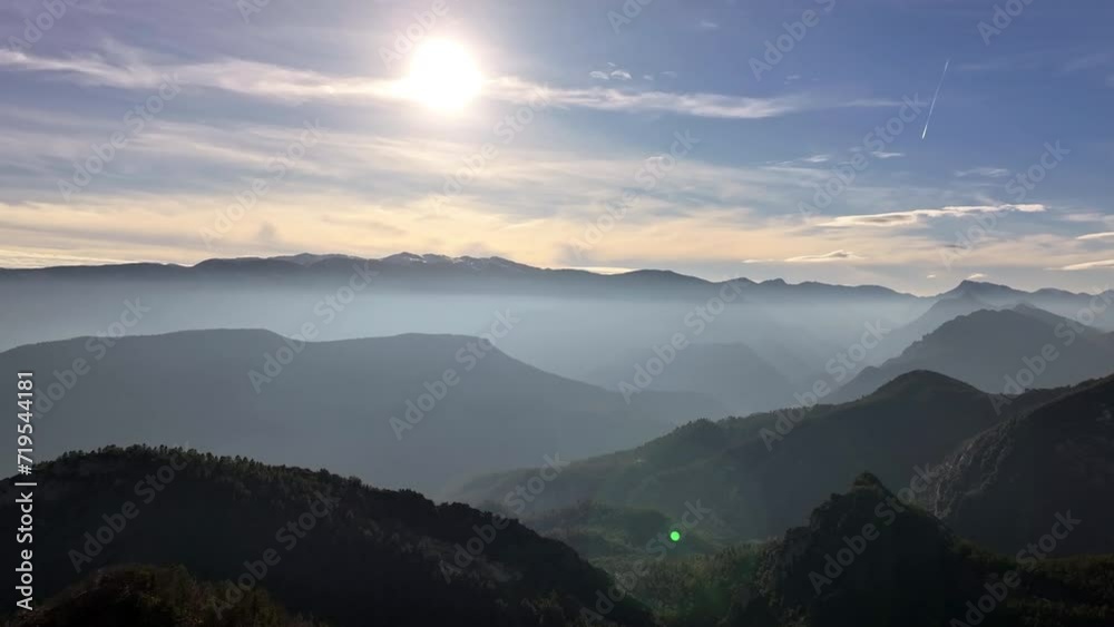 Panoramic drone view of Esteron valley summits in the french Alps Panoramic drone view of Esteron valley summits in the french Alps