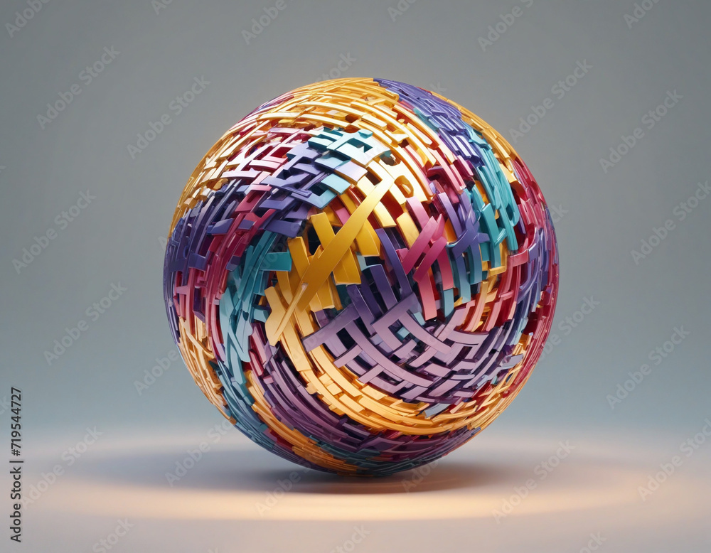 Vibrant sphere illustration, digital design