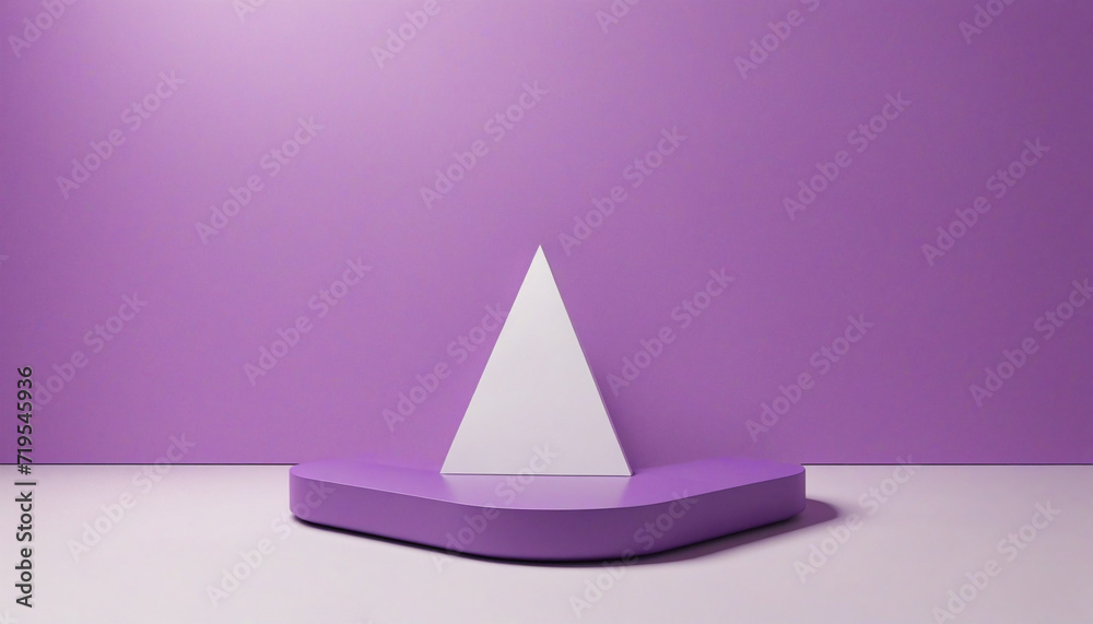 Abstract purple backdrop with rounded geometric shapes. Empty triangle tiles. Abstract purple backdrop with rounded geometric shapes. Empty triangle tiles.