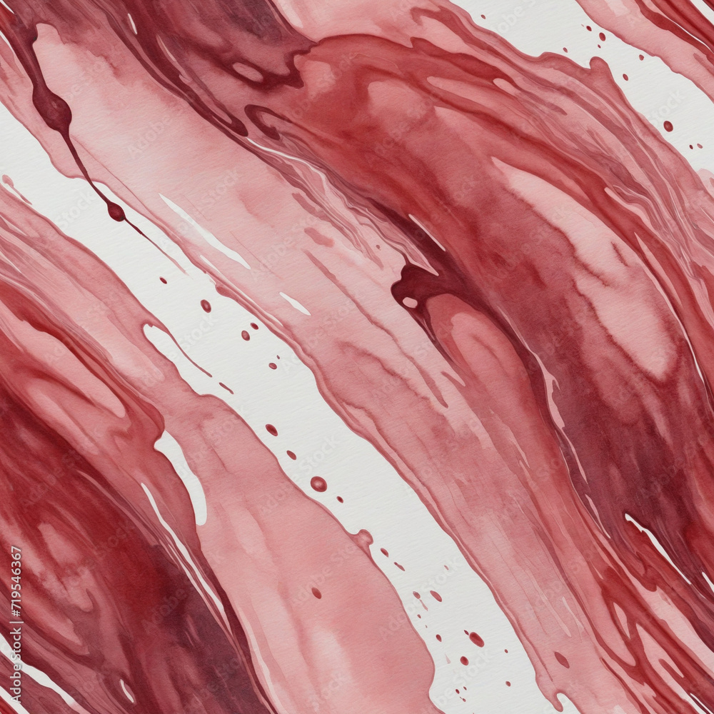 Abstract Watercolor Mahogany Ink Design inspired by raw meat textures and butcher patterns