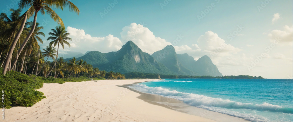 tropical design beach scene illustration