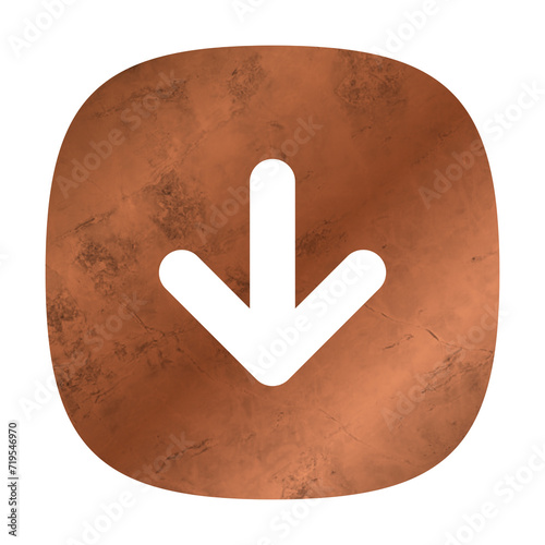 Copper Arrow Down Icon photo