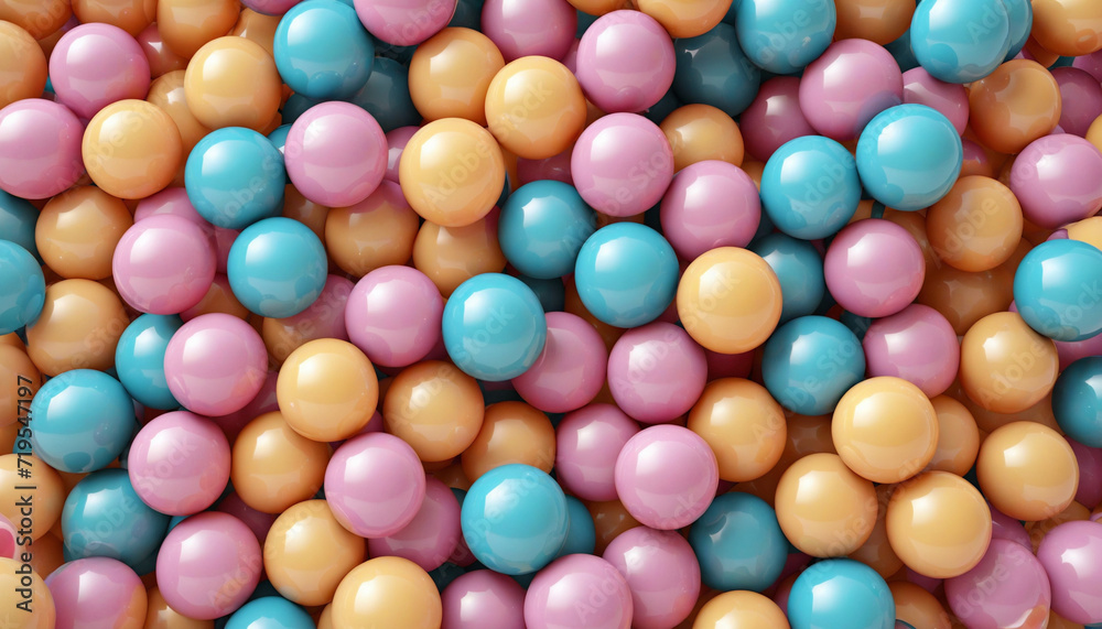 3d render. Abstract background of colorful glossy plastic balls. Cute childish minimal wallpaper 3d render. Abstract background of colorful glossy plastic balls. Cute childish minimal wallpaper