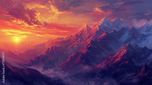 sunrise over the mountains © hina