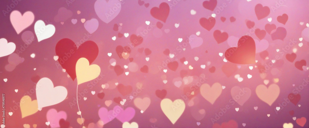 Glamorous Heart Glow Bokeh Effect Background Glamorous Heart Glow Bokeh Effect Background