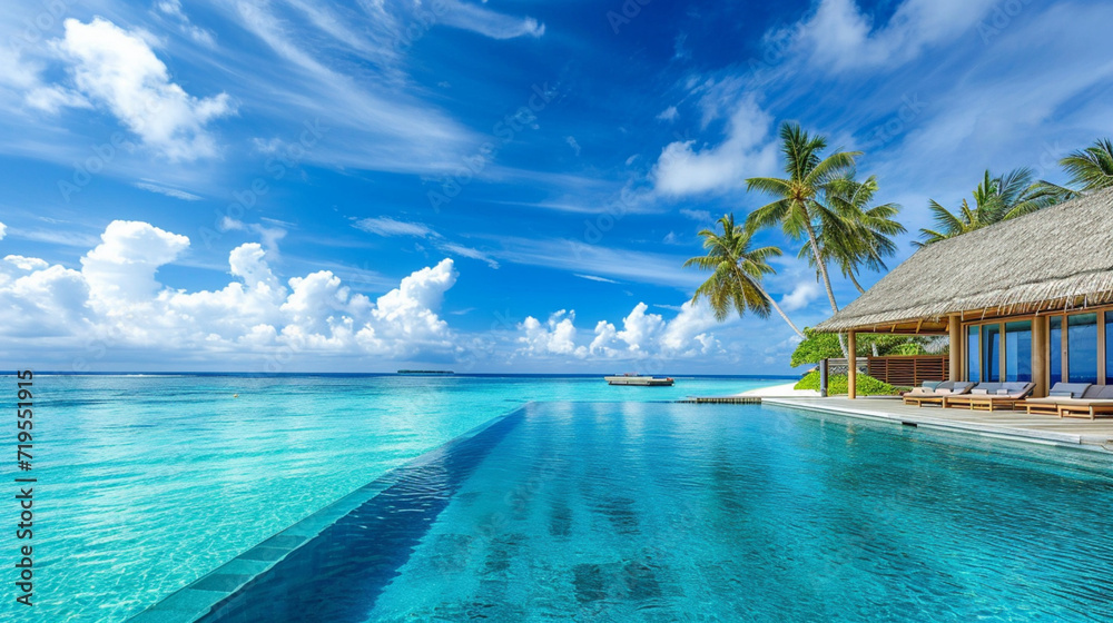 Obraz premium tropical resort pool
