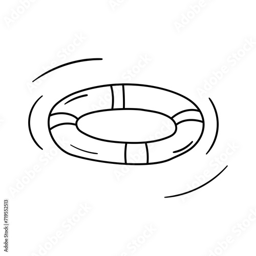 Lifebuoy vector icon in doodle style. Symbol in simple design. Cartoon object hand drawn isolated on white background.