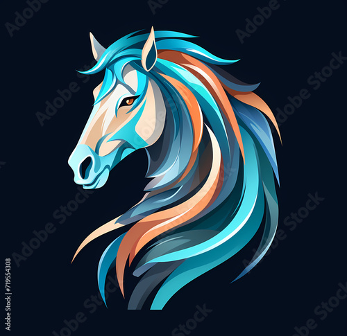 Vektor logo eines Pferdes, 9 photo
