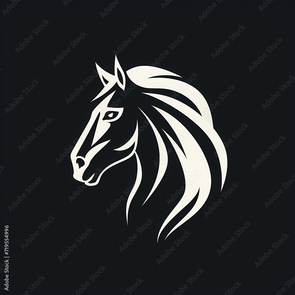 Vektor logo eines Pferdes, 3