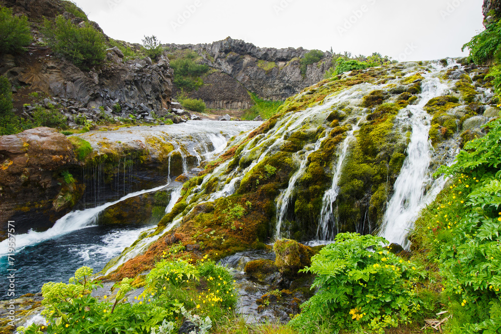 Blue Waters and River Rauda and Cacscades in Gjain Valley in Spring in ...