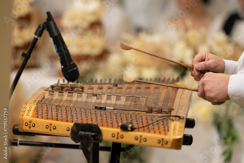 Cymbals at a wedding, Ukrainian national musical instrument photo
