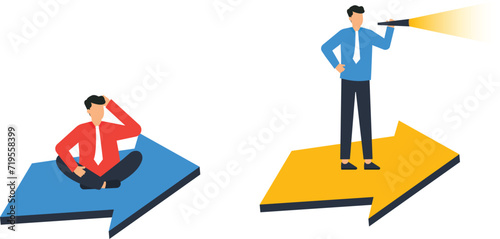 Business Competition for successful achievement business growth and looking for right way for career growth concept,

