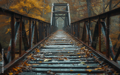 ponte geométrica de ferro enferrujado com composição minimalista conceitual de fotografia  photo