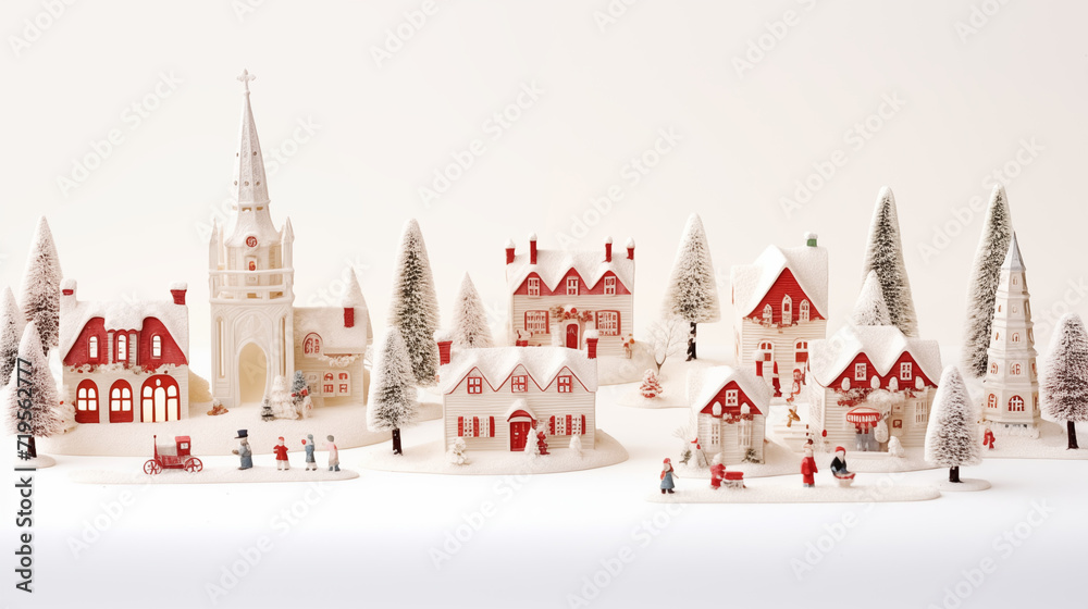 Obraz premium Hand Painted Christmas Village Figurines
