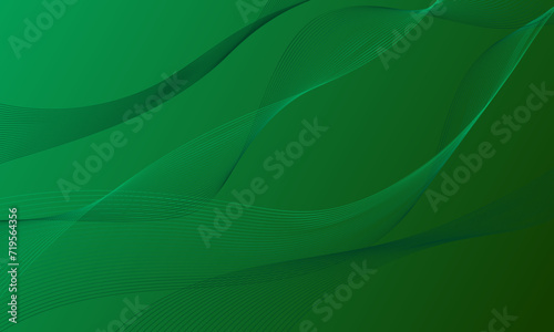 abstract green business lines wave curves on smooth gradient background