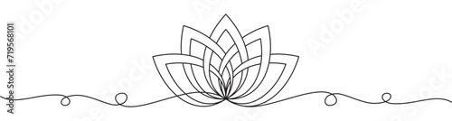 illustration of a flower lotus background with lineart style of vector photo
