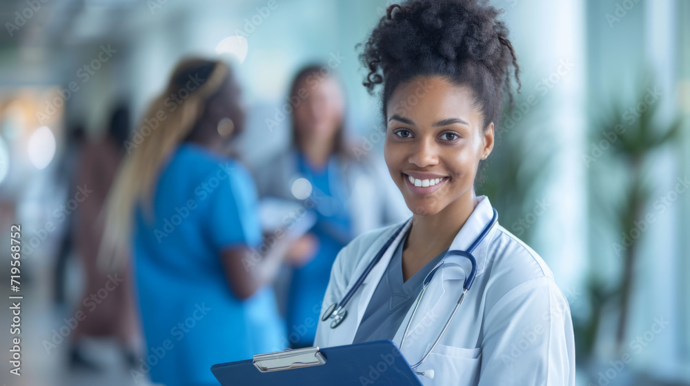 young female healthcare professional with a stethoscope young female healthcare professional with a stethoscope