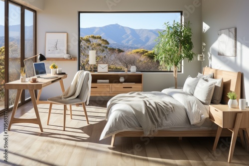 Scandinavian room light furniture, soft tones and simplicity., generative IA © JONATAS