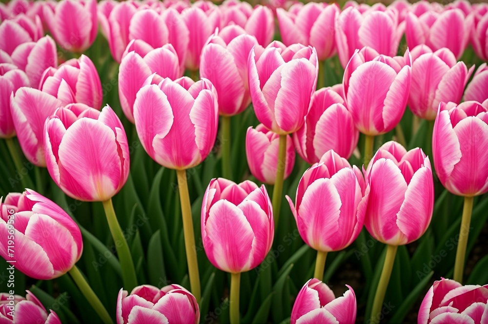 Pink tulips in the garden. Spring flowers. Tulips background. Pink tulips in the garden. Spring flowers. Tulips background.