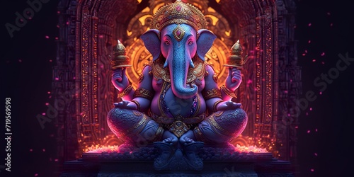 minimalistic design Ganesha, Alex Grey, stunning intricate detail