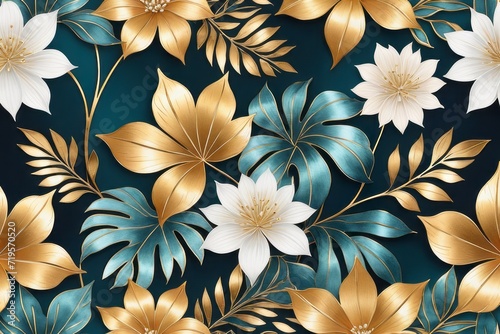 seamless pattern with flowers ontent created with generative AI software