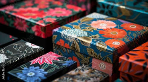 Boutique fashion accessories packaging, combining luxury with artistic flair