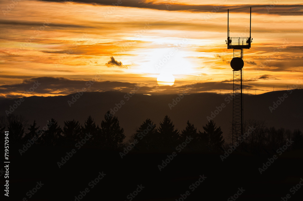 sunset over the mountains