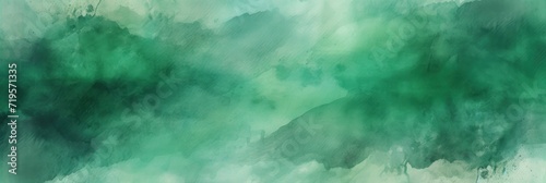 Emerald watercolor abstract painted background © Lenhard