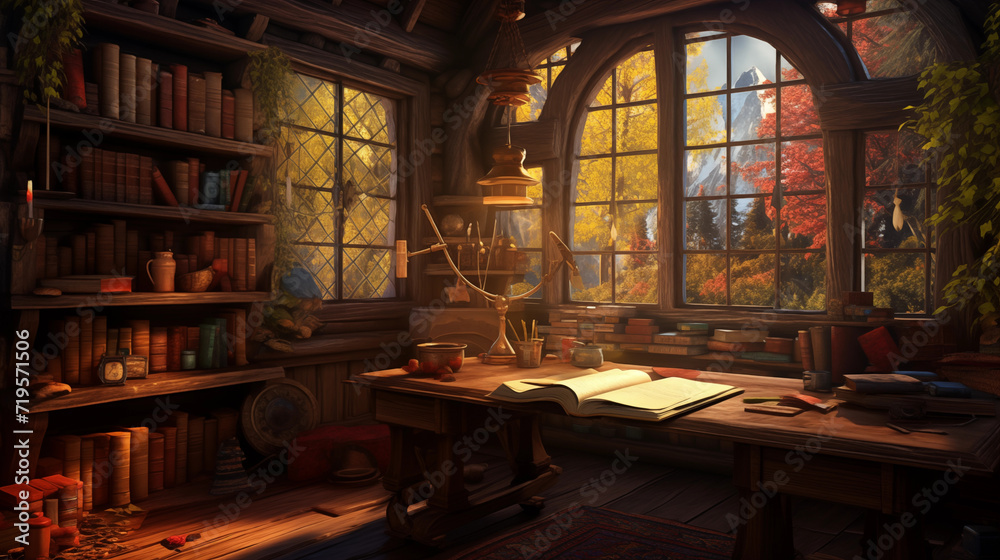 Medieval library study Medieval library study