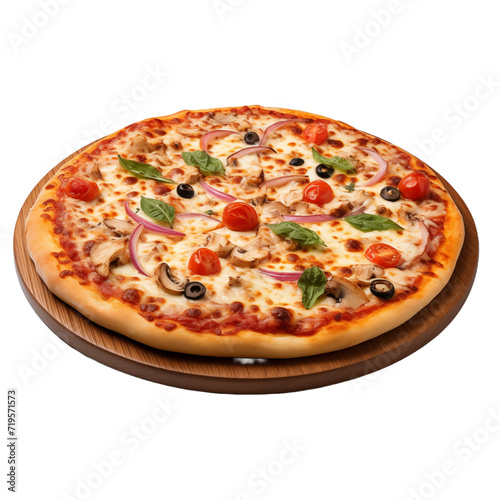 pizza isolated on transparent and white background. Generative ai