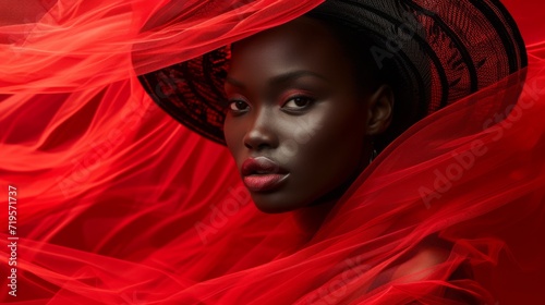 fashion photography with bold red color gel lighting photo