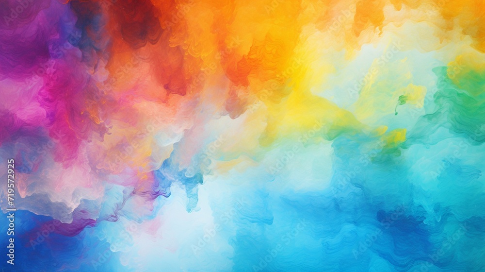 A widescreen abstract background featuring a dazzling array of multicolored splashes on paper, showcasing a spectrum of vivid colors