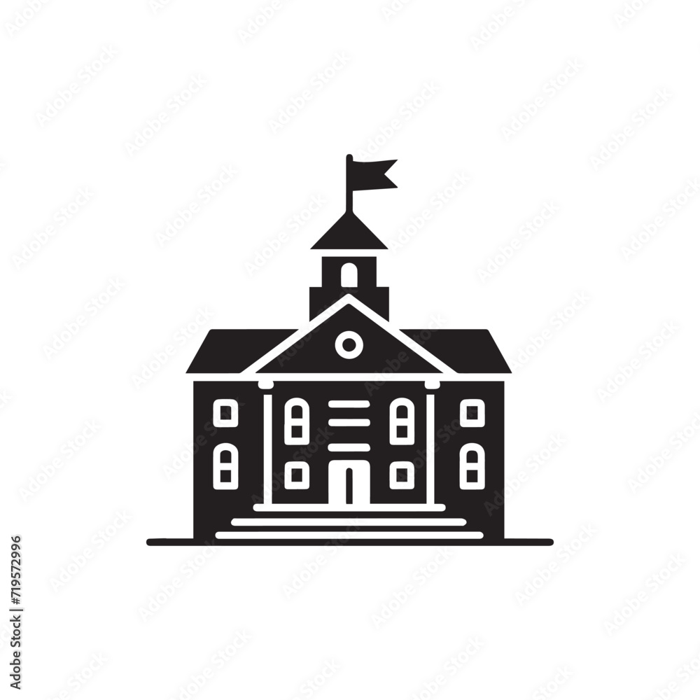 School building icon vector