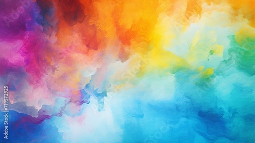 A widescreen abstract background featuring a dazzling array of multicolored splashes on paper, showcasing a spectrum of vivid colors