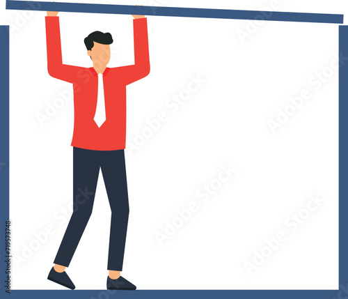 Pushing limits challenge yourself to love or effort and strength to push over limit, Attitude to success and get out of comfort zone for freedom concept,

