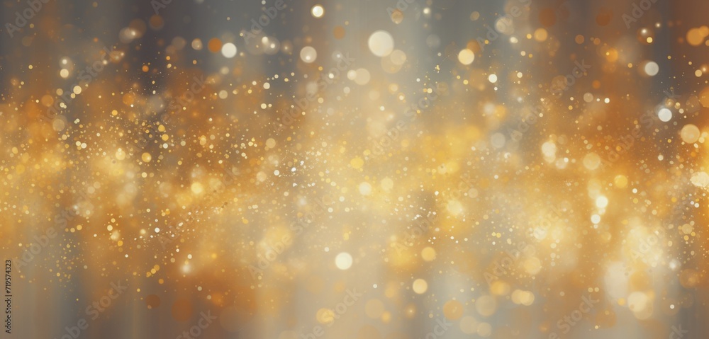 An abstract holiday canvas, with defocused golden lights, creating a magical, starry atmosphere