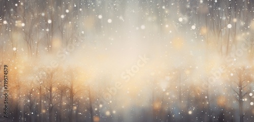 An abstract winter scene, where defocused lights twinkle like distant stars on a frosty night © Lucifer