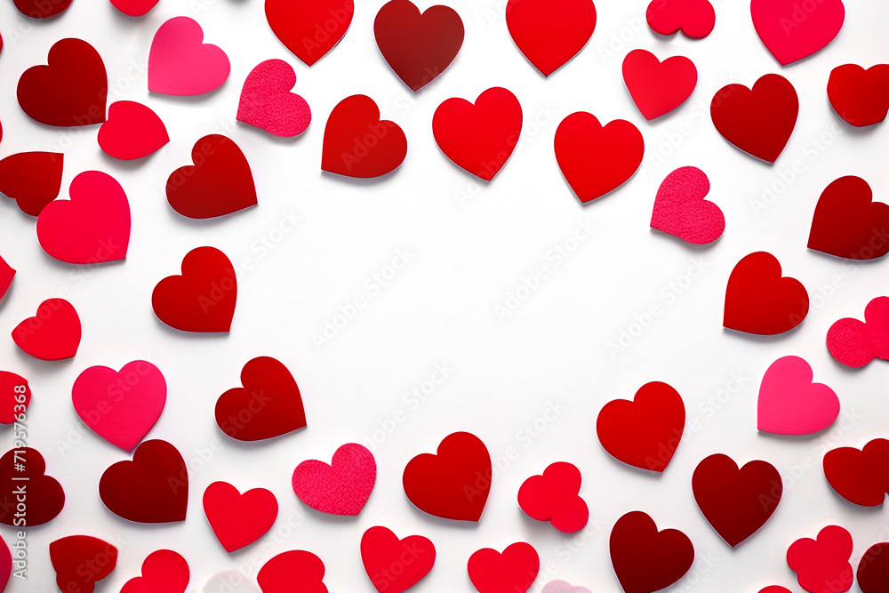 
Romantic background of hearts for text. Valentine's Day.