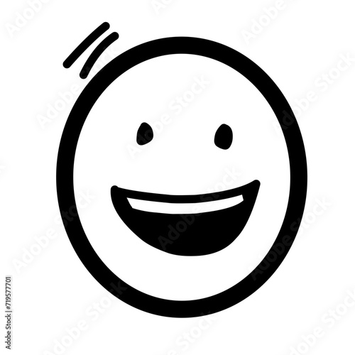 Doodle Emoji face icon set. Hand drawn sketch style. Emoji with different emotion mood, happy, sad, smile face. Comic line art vector illustration.