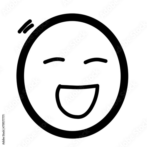 Doodle Emoji face icon set. Hand drawn sketch style. Emoji with different emotion mood, happy, sad, smile face. Comic line art vector illustration.
