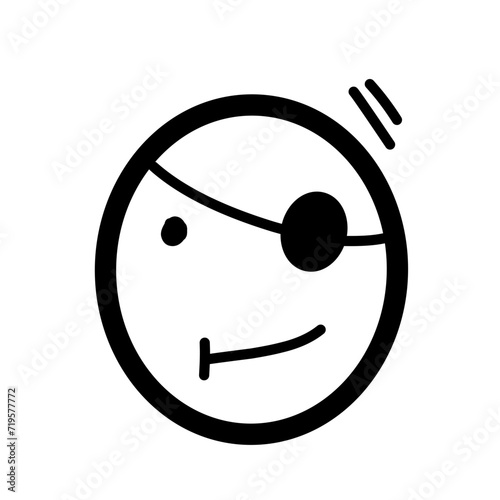 Doodle Emoji face icon set. Hand drawn sketch style. Emoji with different emotion mood, happy, sad, smile face. Comic line art vector illustration.