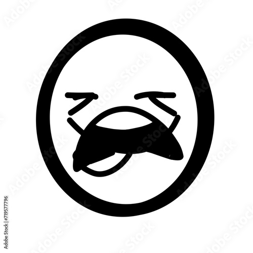 Doodle Emoji face icon set. Hand drawn sketch style. Emoji with different emotion mood, happy, sad, smile face. Comic line art vector illustration.