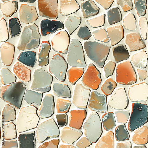pattern with smooth stones, seamless