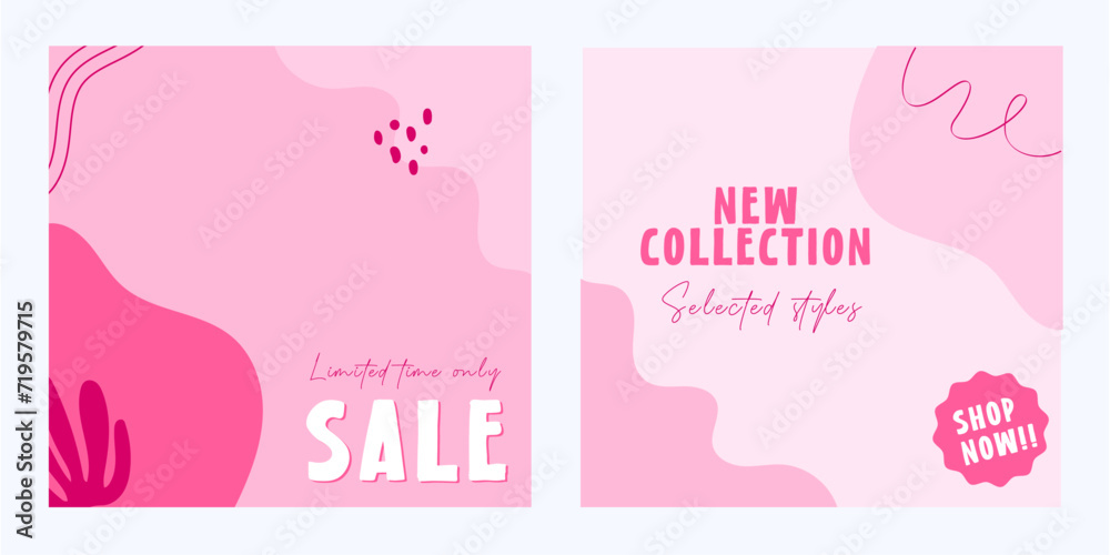 Squared Pink Templates Vector Illustration