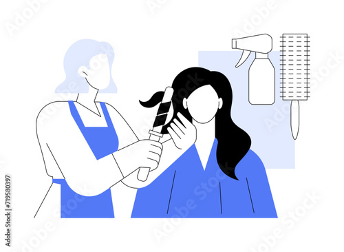 Hair styling isolated cartoon vector illustrations.